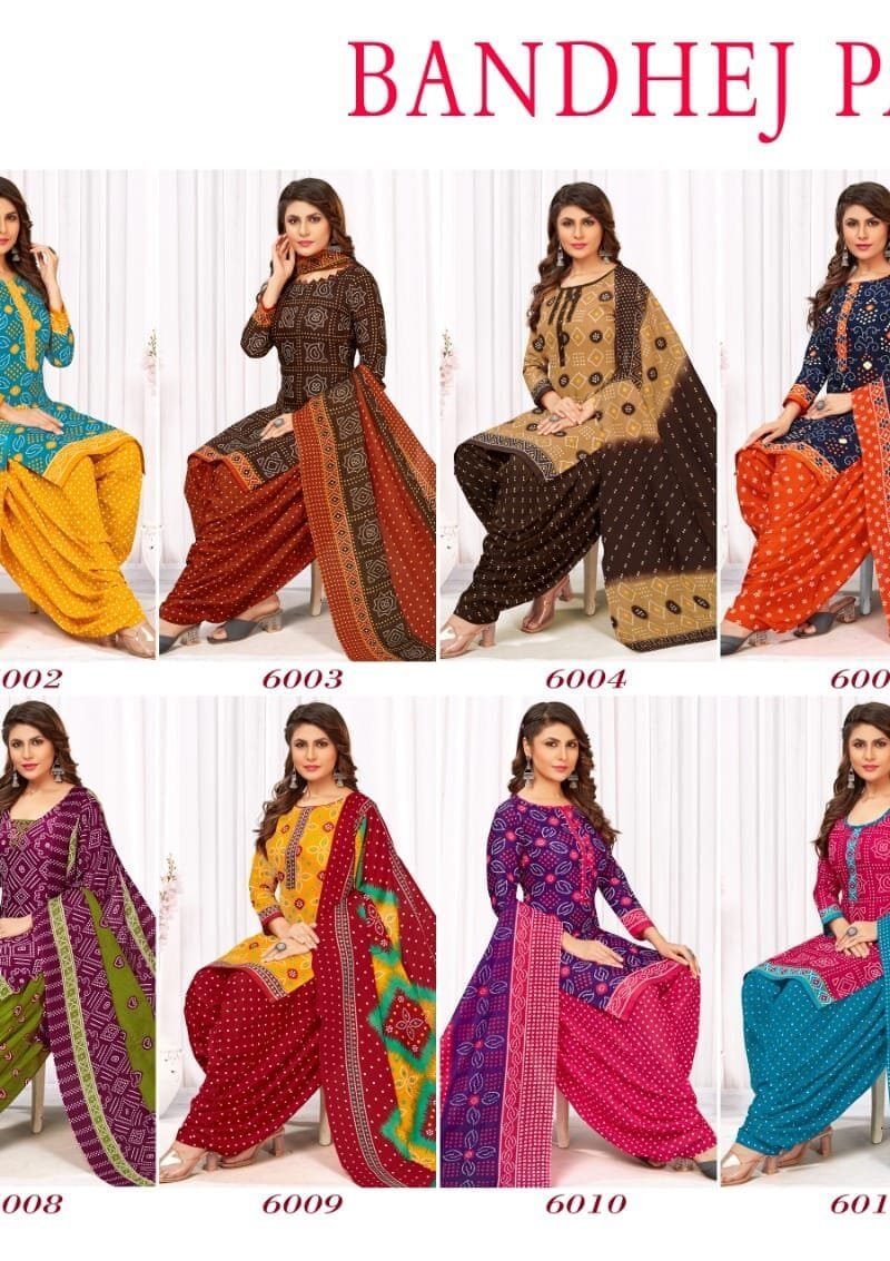 Bandhej Patiyala Vol 6 Vandana Fashion Wholesale Cotton Dress Material