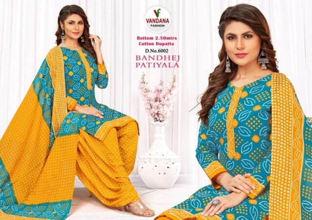 Bandhej Patiyala Vol 6 Vandana Fashion Wholesale Cotton Dress Material