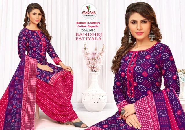 Bandhej Patiyala Vol 6 Vandana Fashion Wholesale Cotton Dress Material