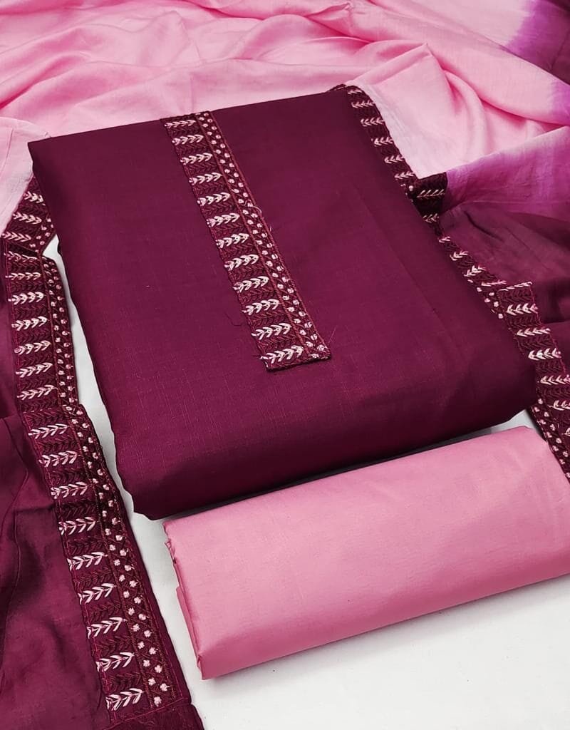 Bombay Cotton Embroidery Tie Work Suits