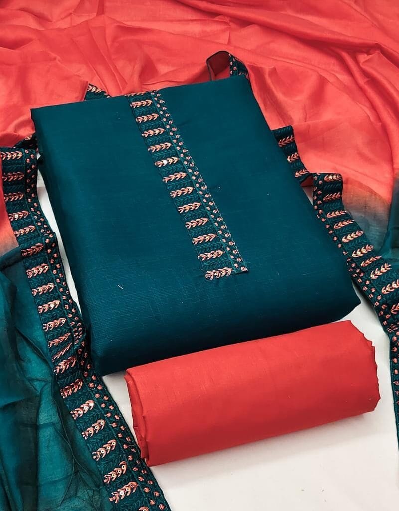Bombay Cotton Embroidery Tie Work Suits