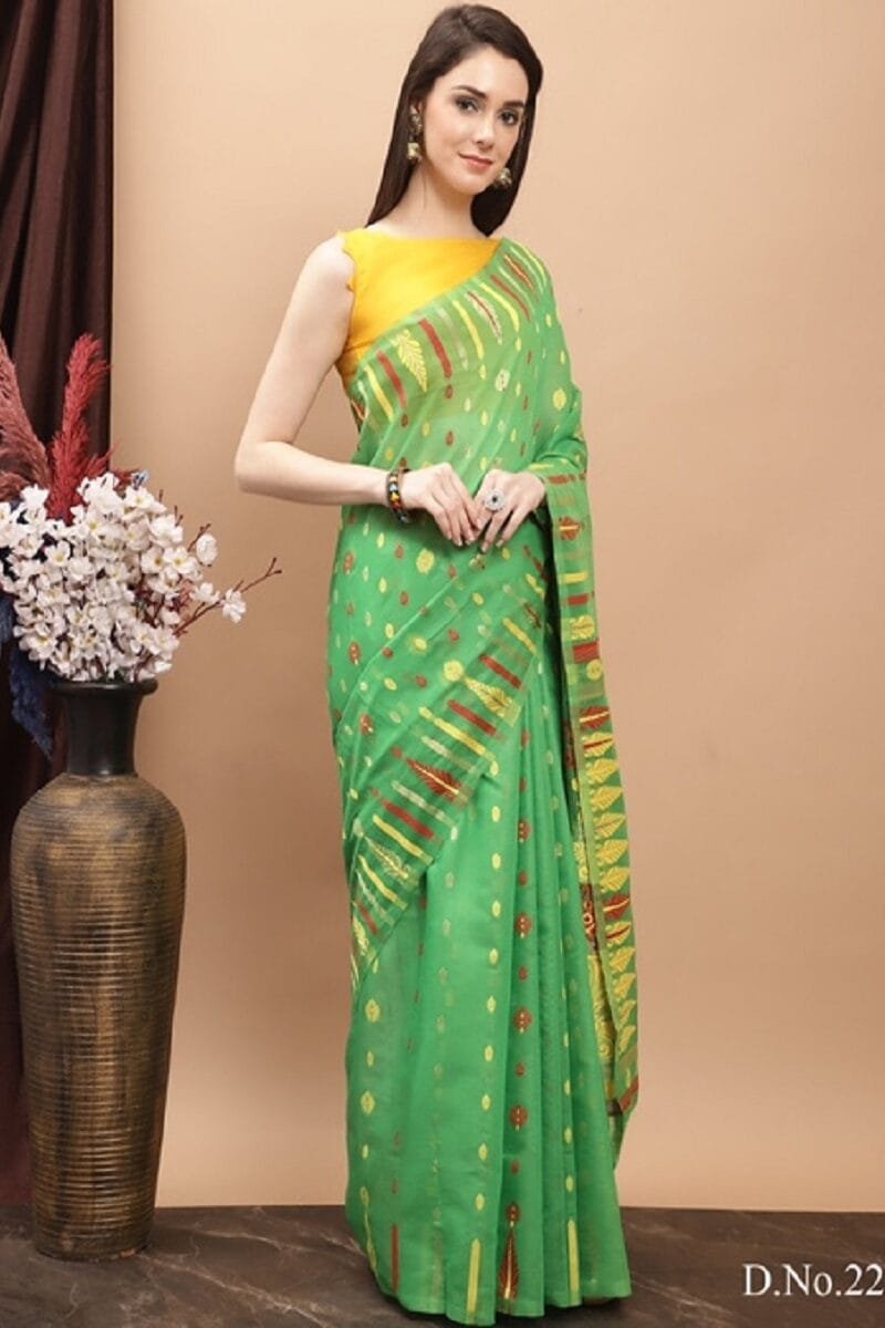 Daily wear Pure Jamdani Cotton Saree Wholesale
