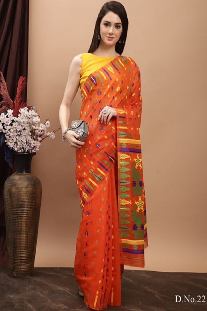 Daily wear Pure Jamdani Cotton Saree Wholesale