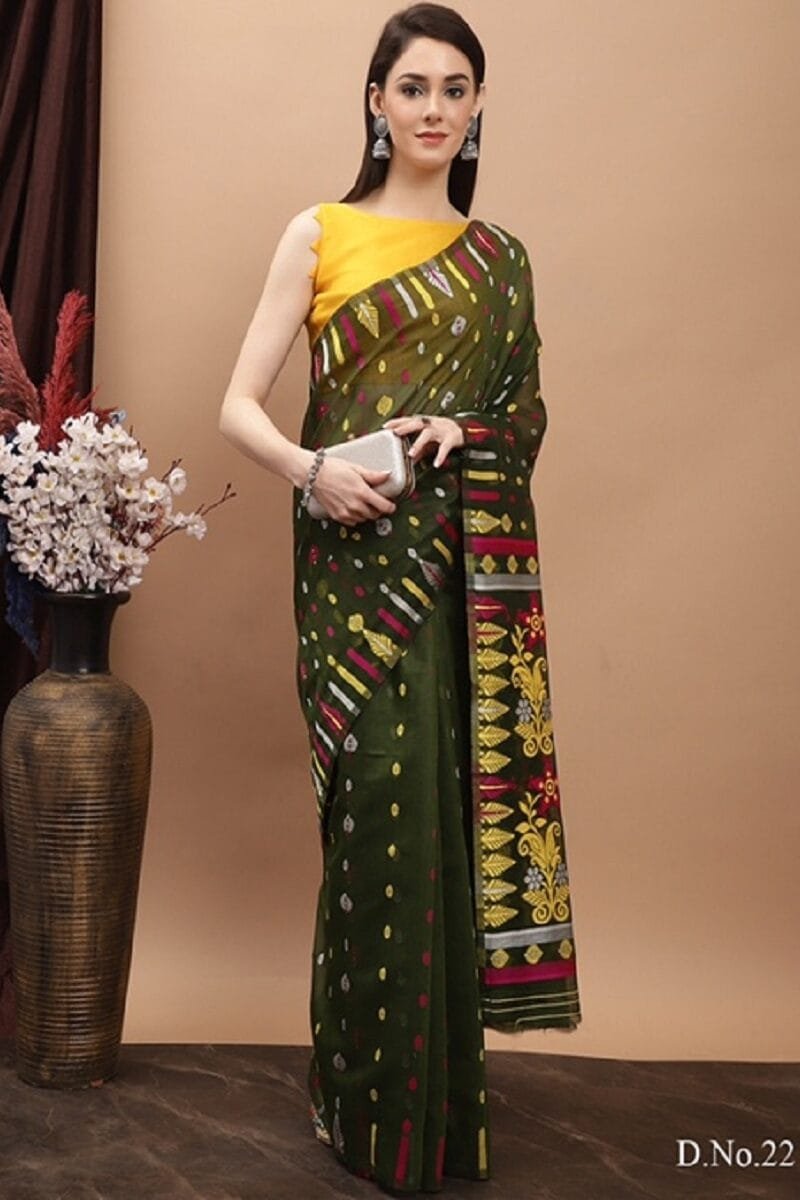 Daily wear Pure Jamdani Cotton Saree Wholesale