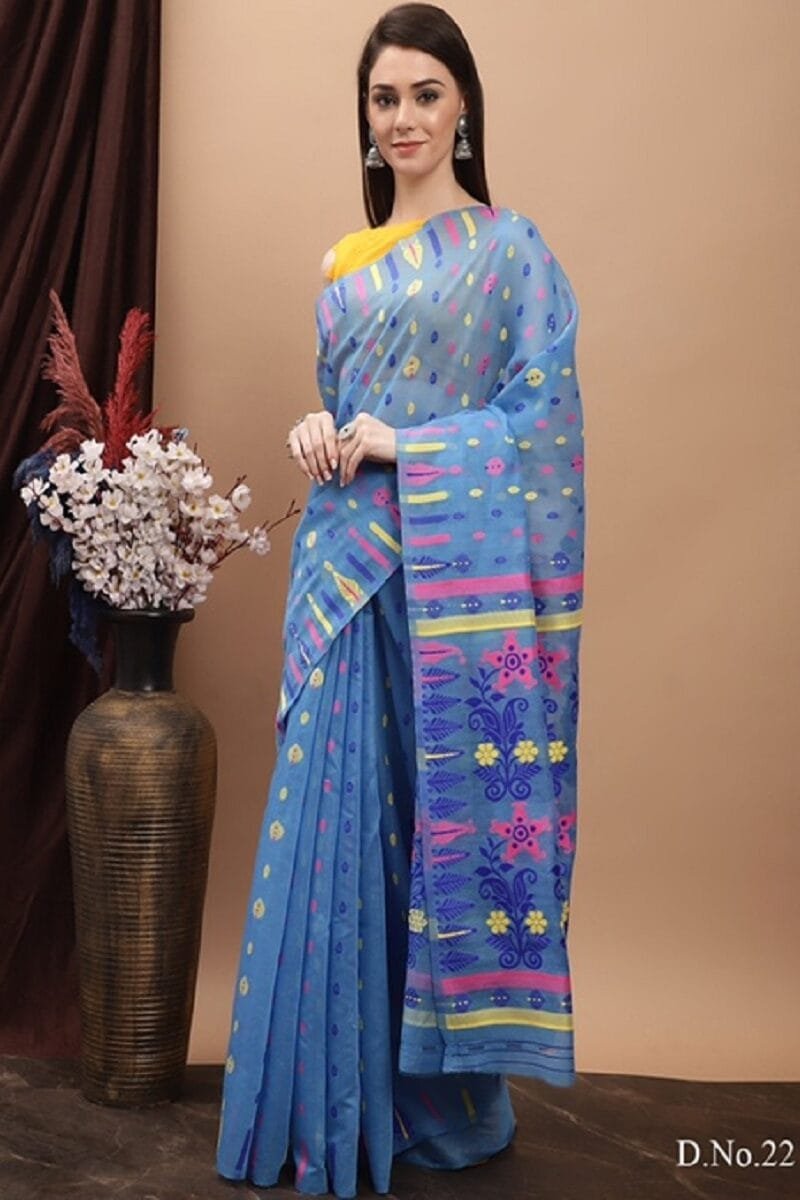 Daily wear Pure Jamdani Cotton Saree Wholesale