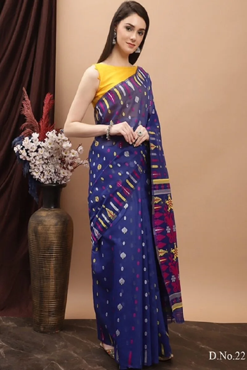 Daily wear Pure Jamdani Cotton Saree Wholesale