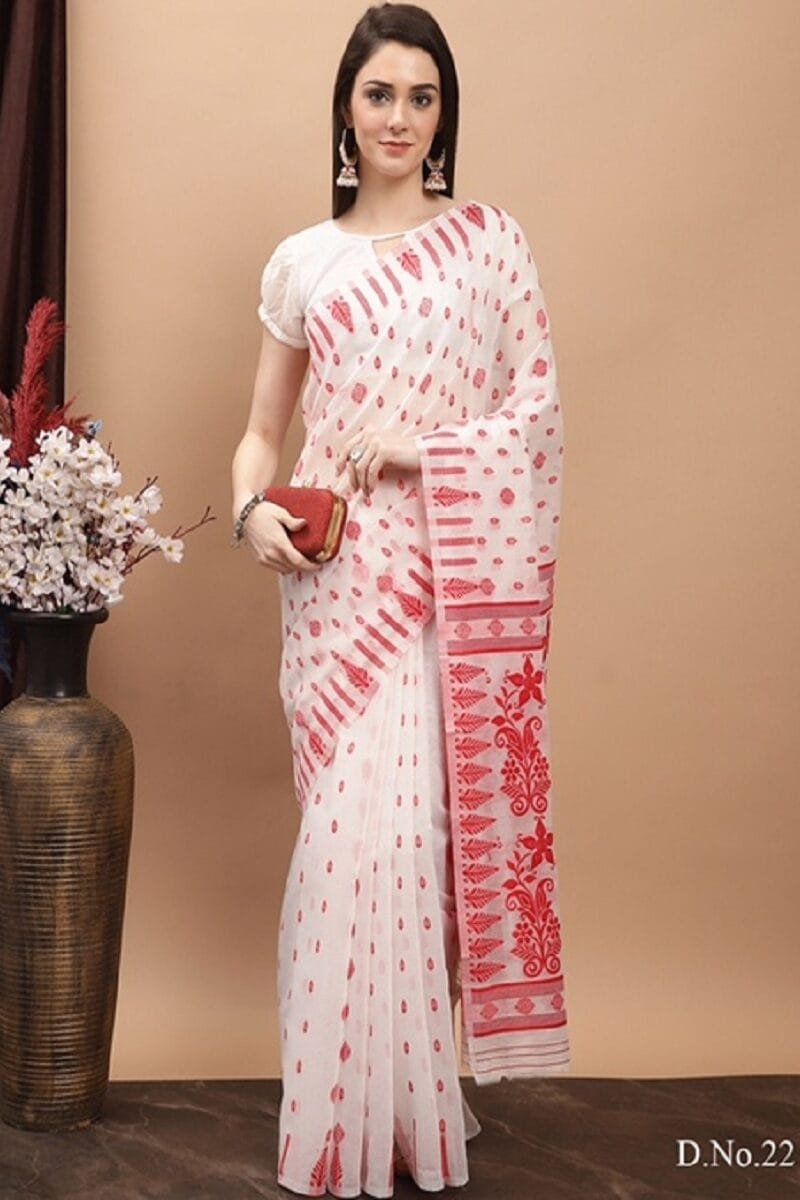 Daily wear Pure Jamdani Cotton Saree Wholesale