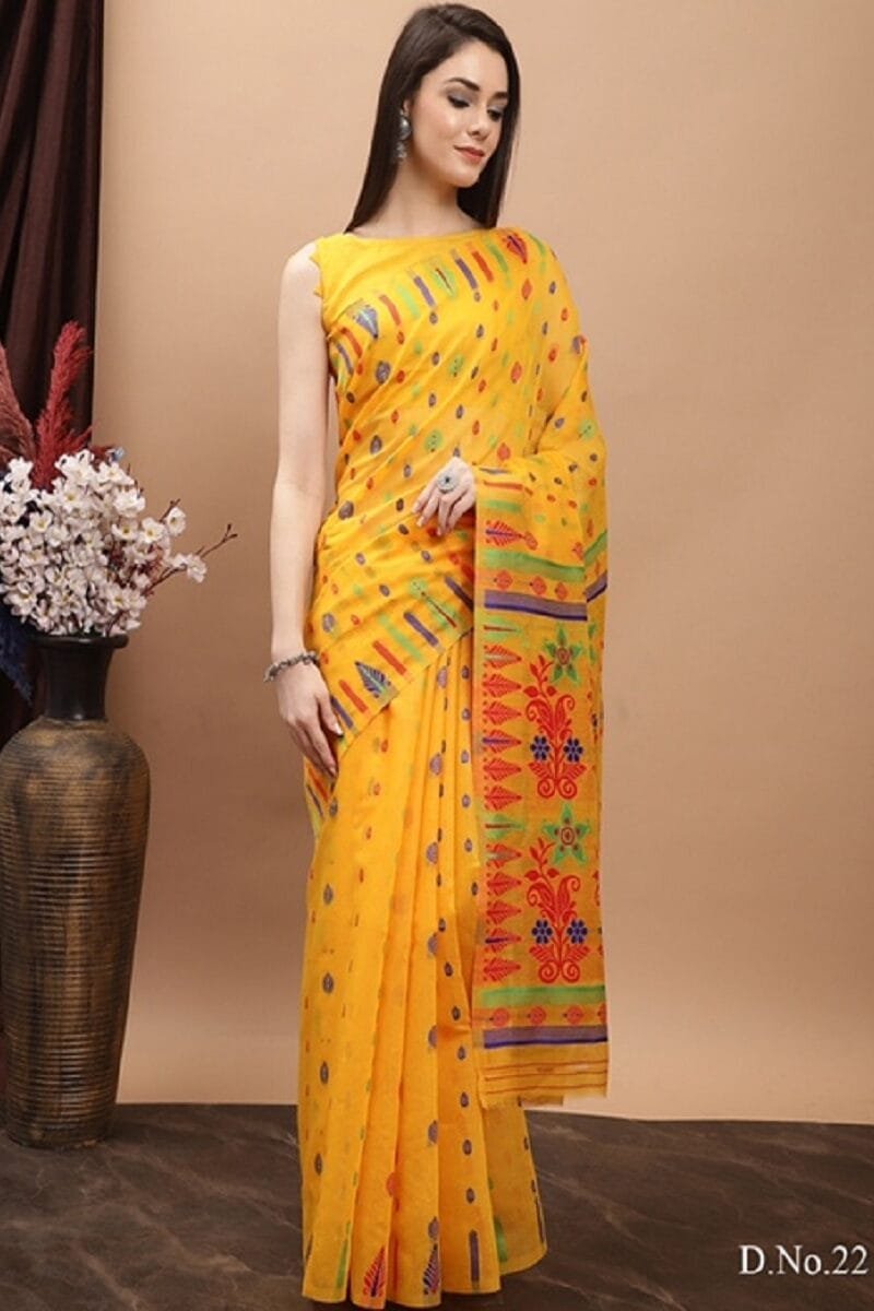 Daily wear Pure Jamdani Cotton Saree Wholesale