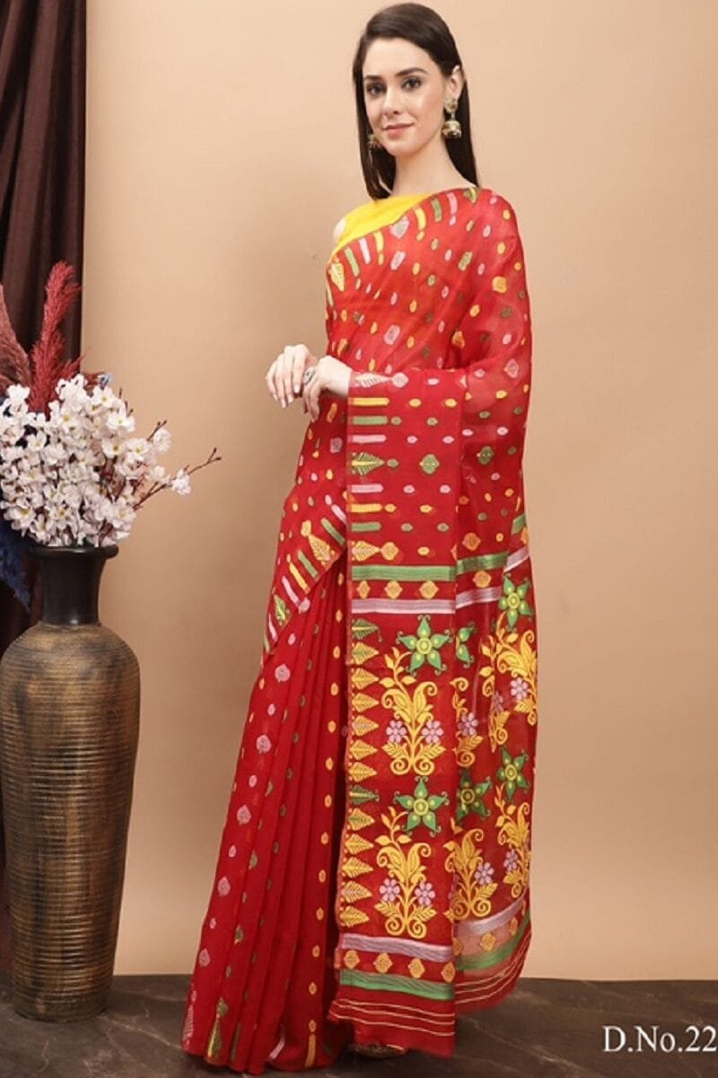 Daily wear Pure Jamdani Cotton Saree Wholesale