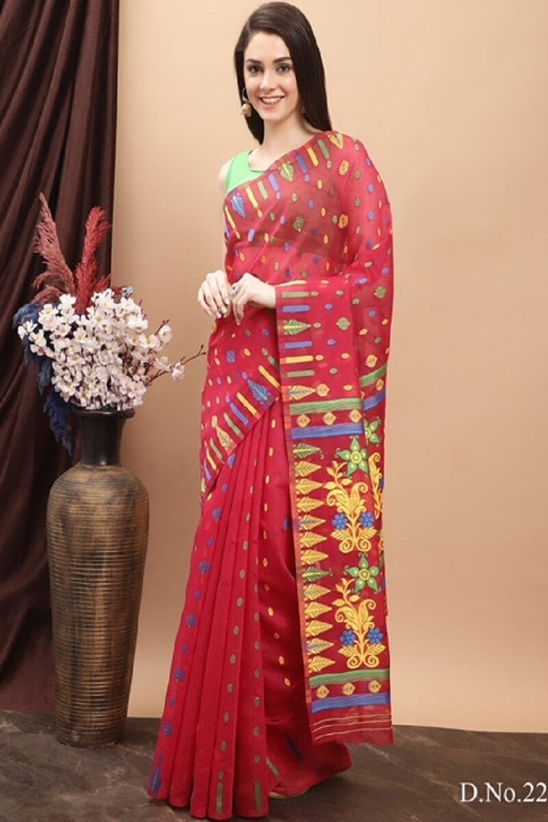 Daily wear Pure Jamdani Cotton Saree Wholesale