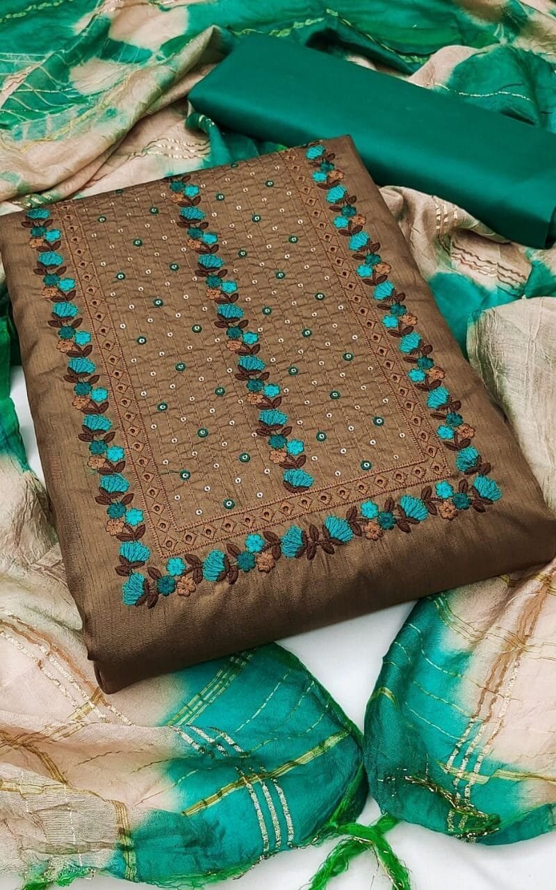 Exclusive Embroidery Work Dress Material Suit For Women