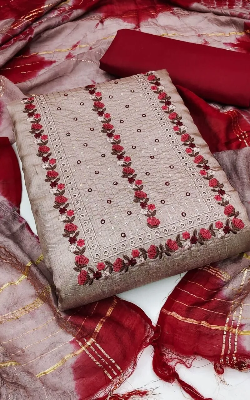 Exclusive Embroidery Work Dress Material Suit For Women
