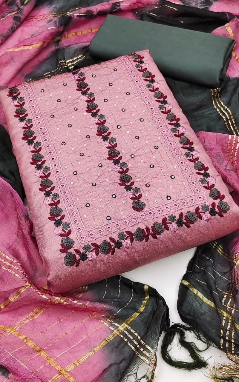 Exclusive Embroidery Work Dress Material Suit For Women