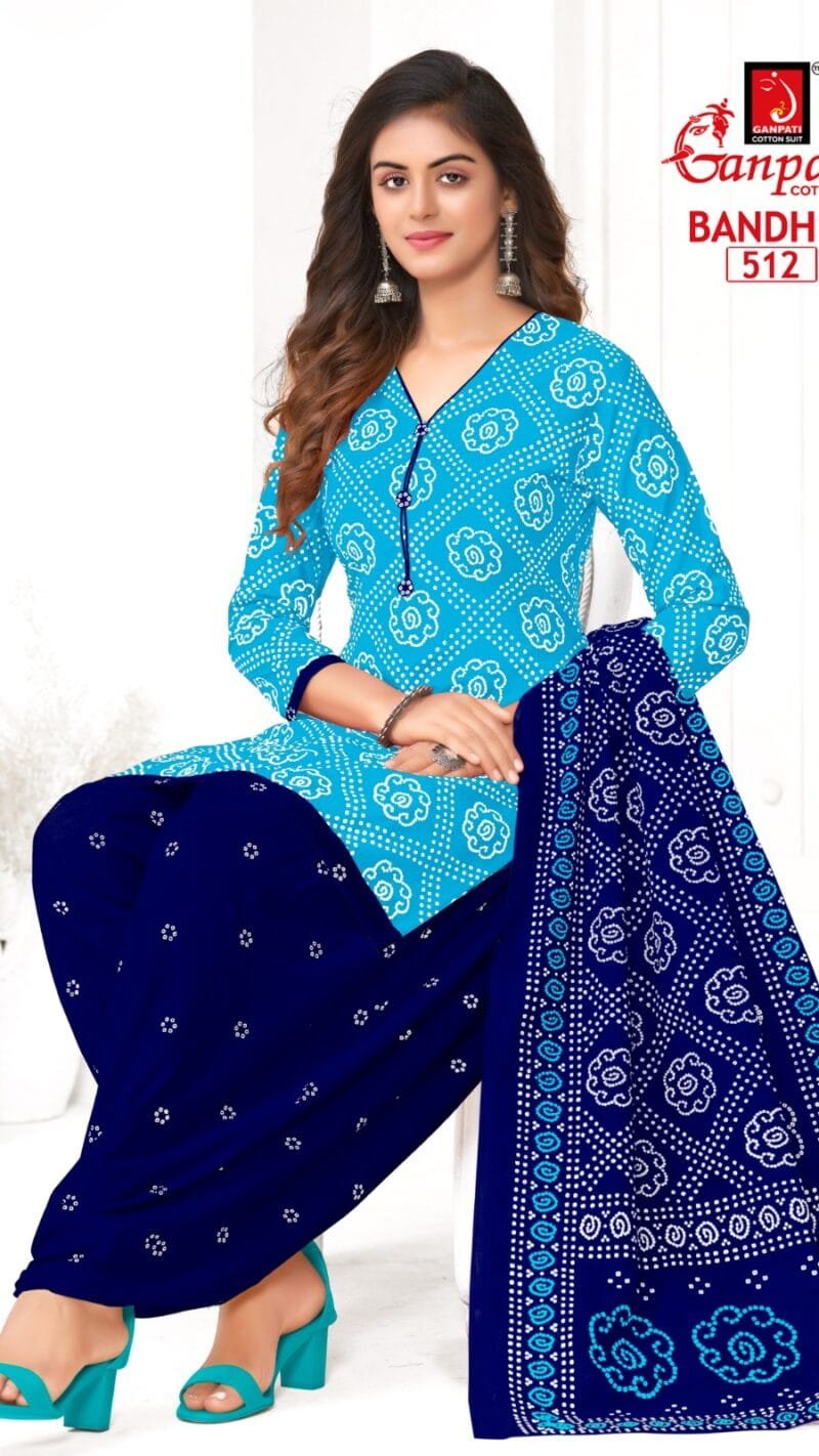 Ganpati Bandhej Wholesale Cotton Dress Material