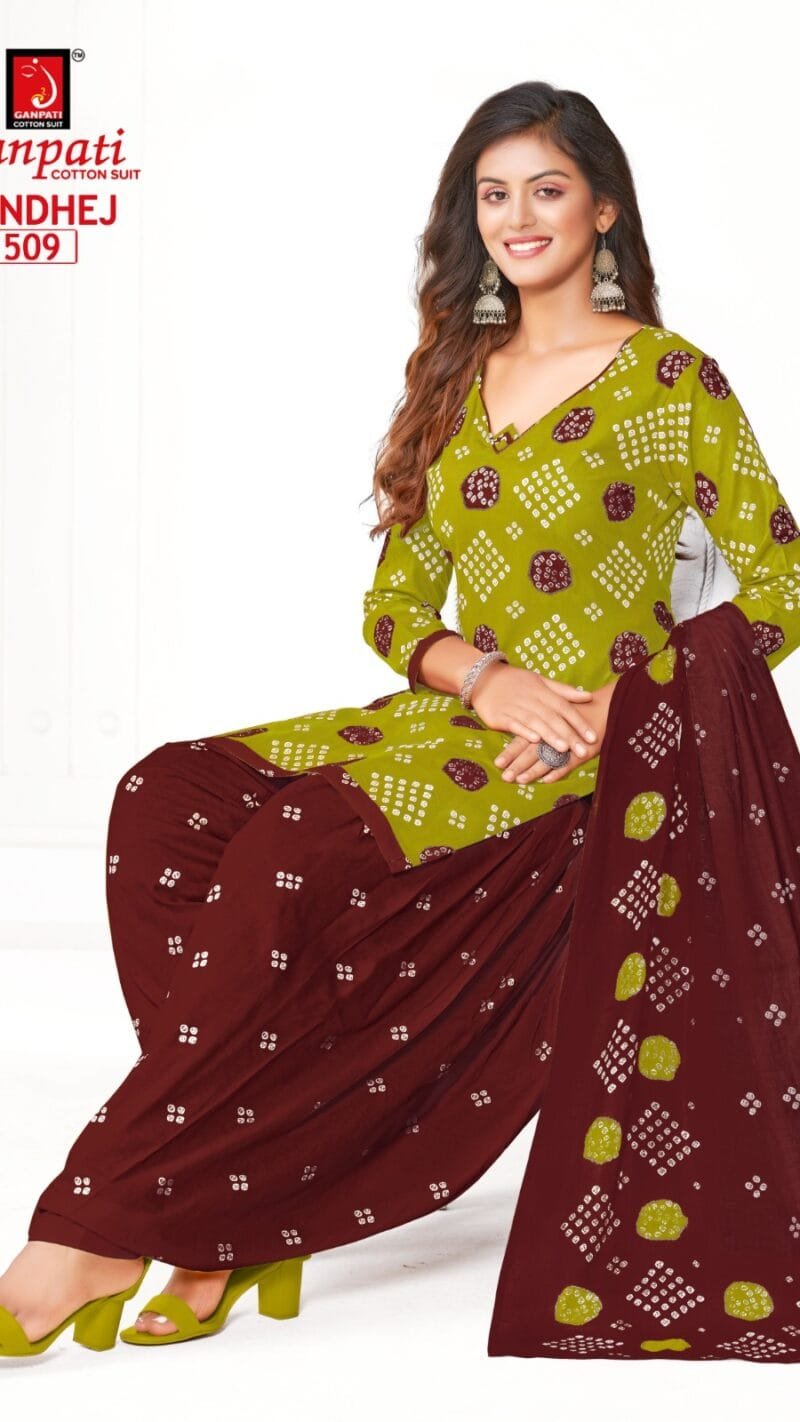 Ganpati Bandhej Wholesale Cotton Dress Material