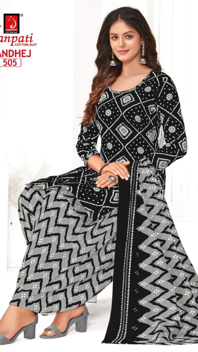 Ganpati Bandhej Wholesale Cotton Dress Material