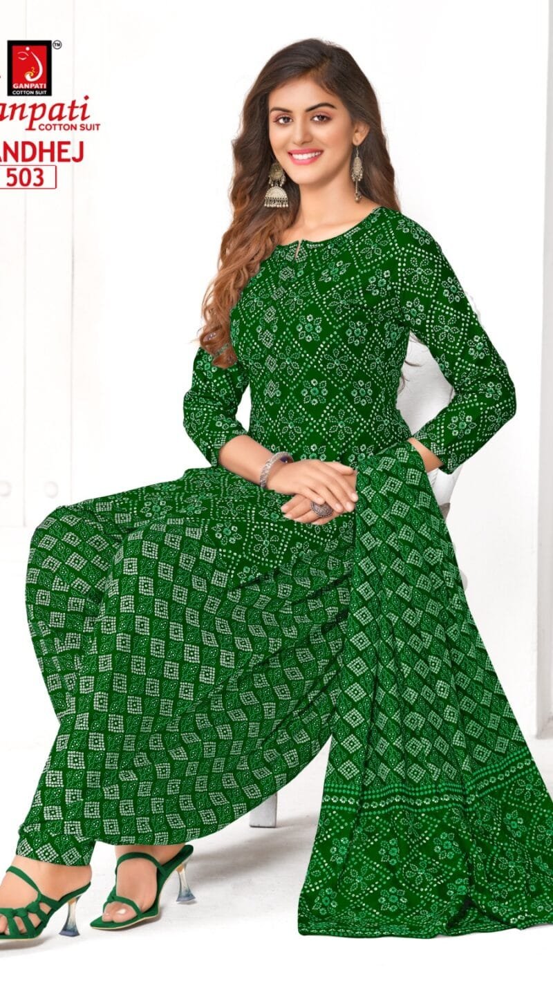 Ganpati Bandhej Wholesale Cotton Dress Material