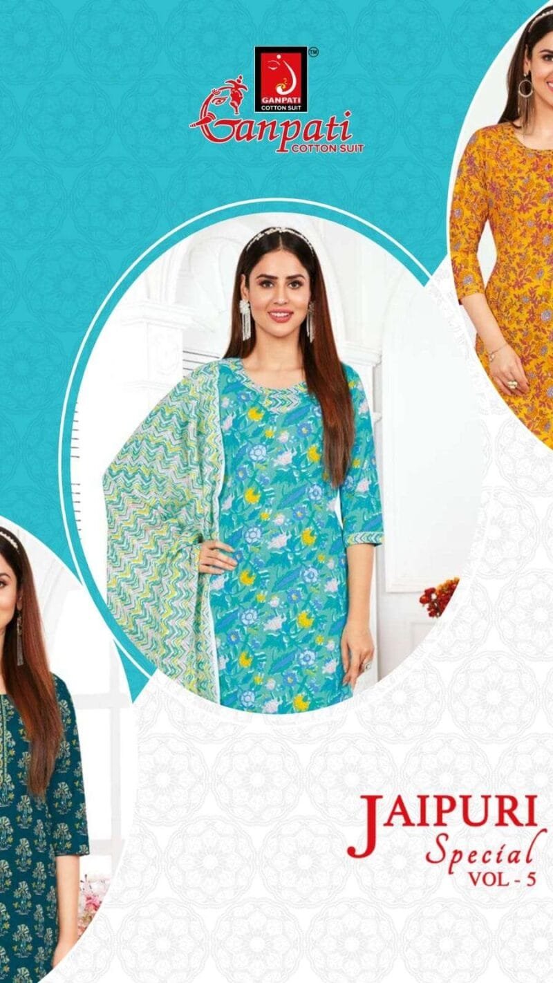 Ganpati Jaipuri Special Vol 5 Wholesale Cotton Dress Material