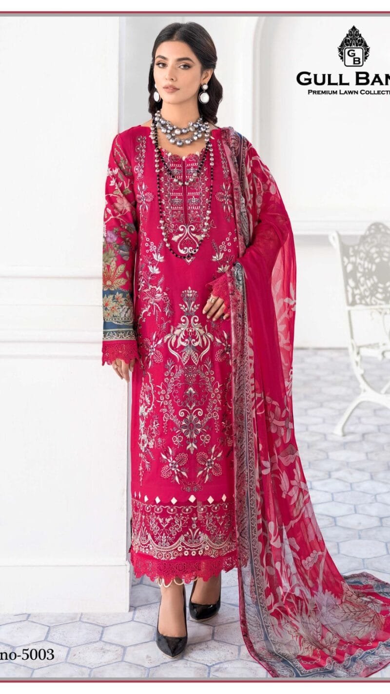 Gull Banu Vol 5 Pure Lawn Collection with Mal Mal Duppata
