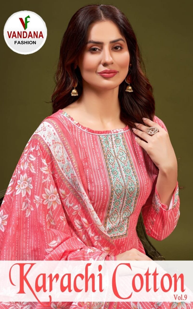 Karachi Cotton Vol 9 Vandana Fashion Wholesale Cotton Dress Material