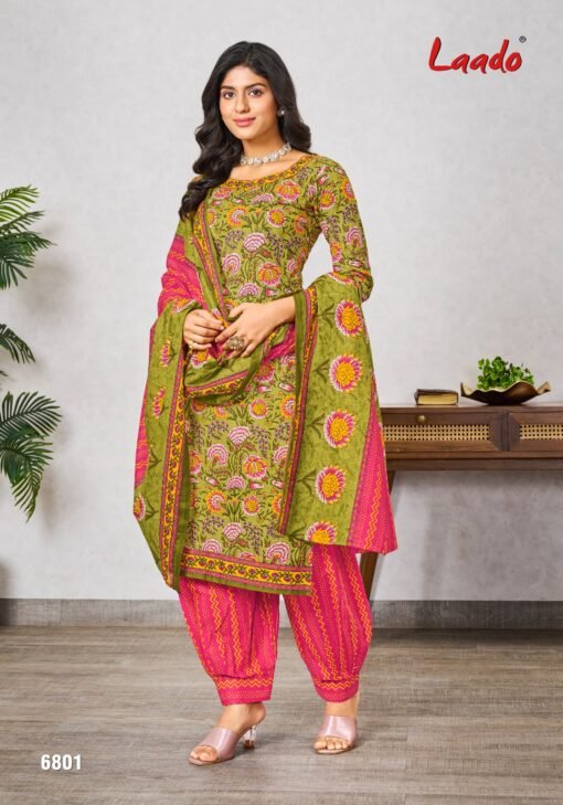 Kesariya Patiyala Vol-1 Cotton Designer Exclusive Dress Material:  Textilecatalog