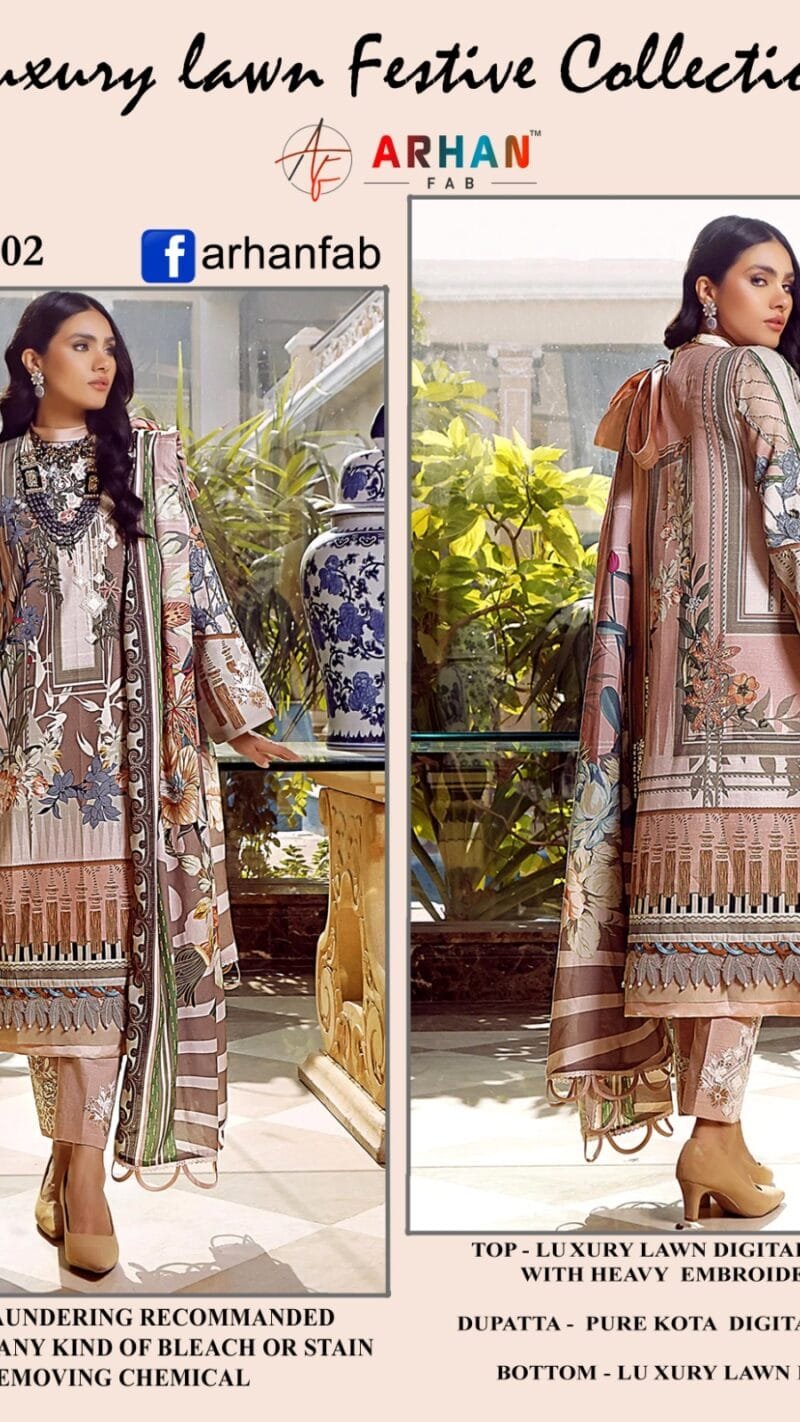 Luxury Digital Print Lawn Collectiom Arhan Fab