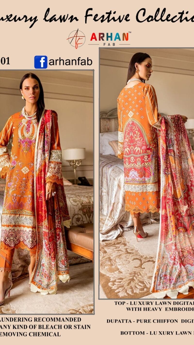 Luxury Digital Print Lawn Collectiom Arhan Fab