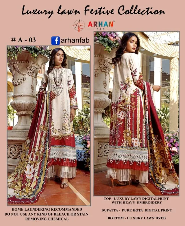 Luxury Digital Print Lawn Collectiom Arhan Fab