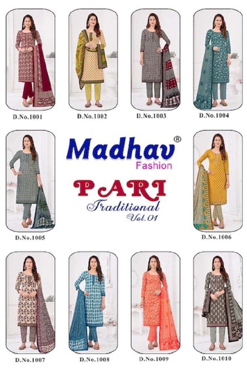 Madhav Pari Tradition Vol 1 Wholesale Cotton Dress Material