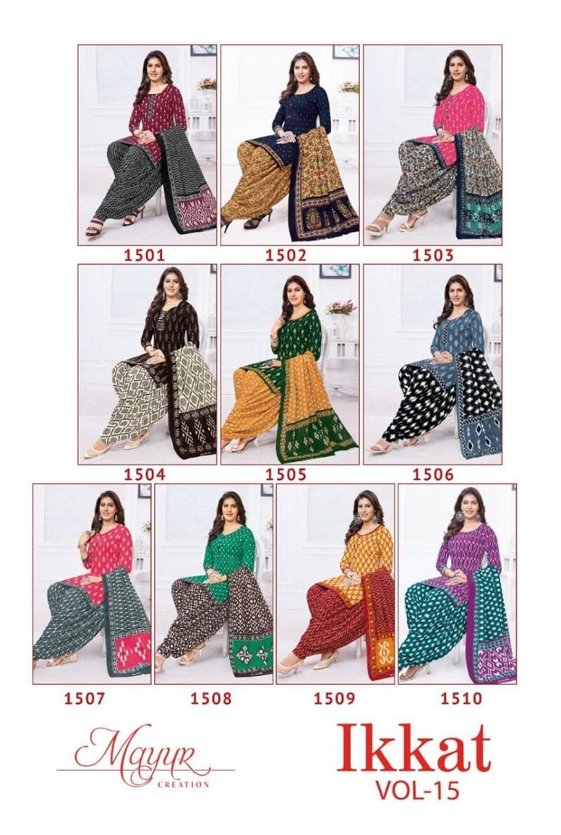 Mayur Ikkat Vol 15 Wholesale Cotton Dress Material