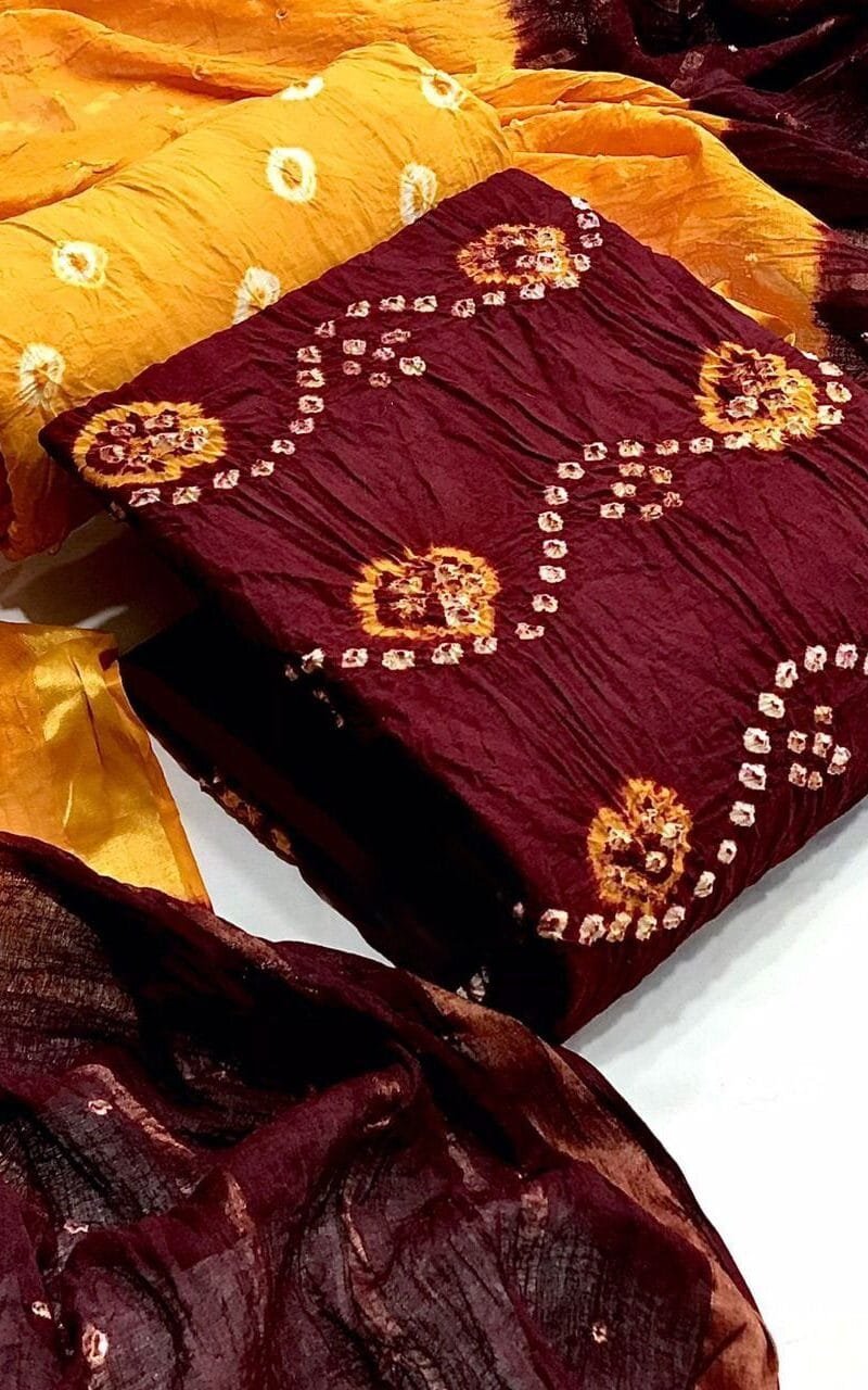 New Boutique Collection Bandhej Wholesale Cotton Dress Material