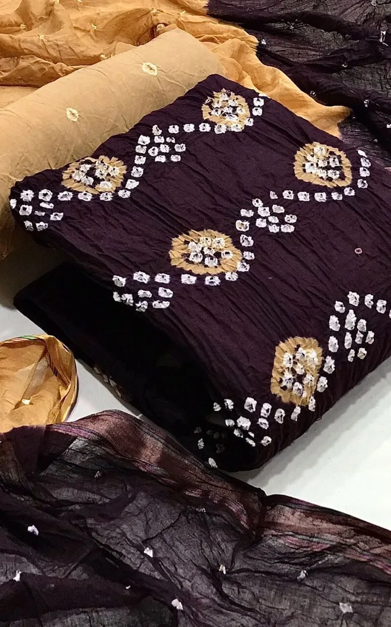 New Boutique Collection Bandhej Wholesale Cotton Dress Material