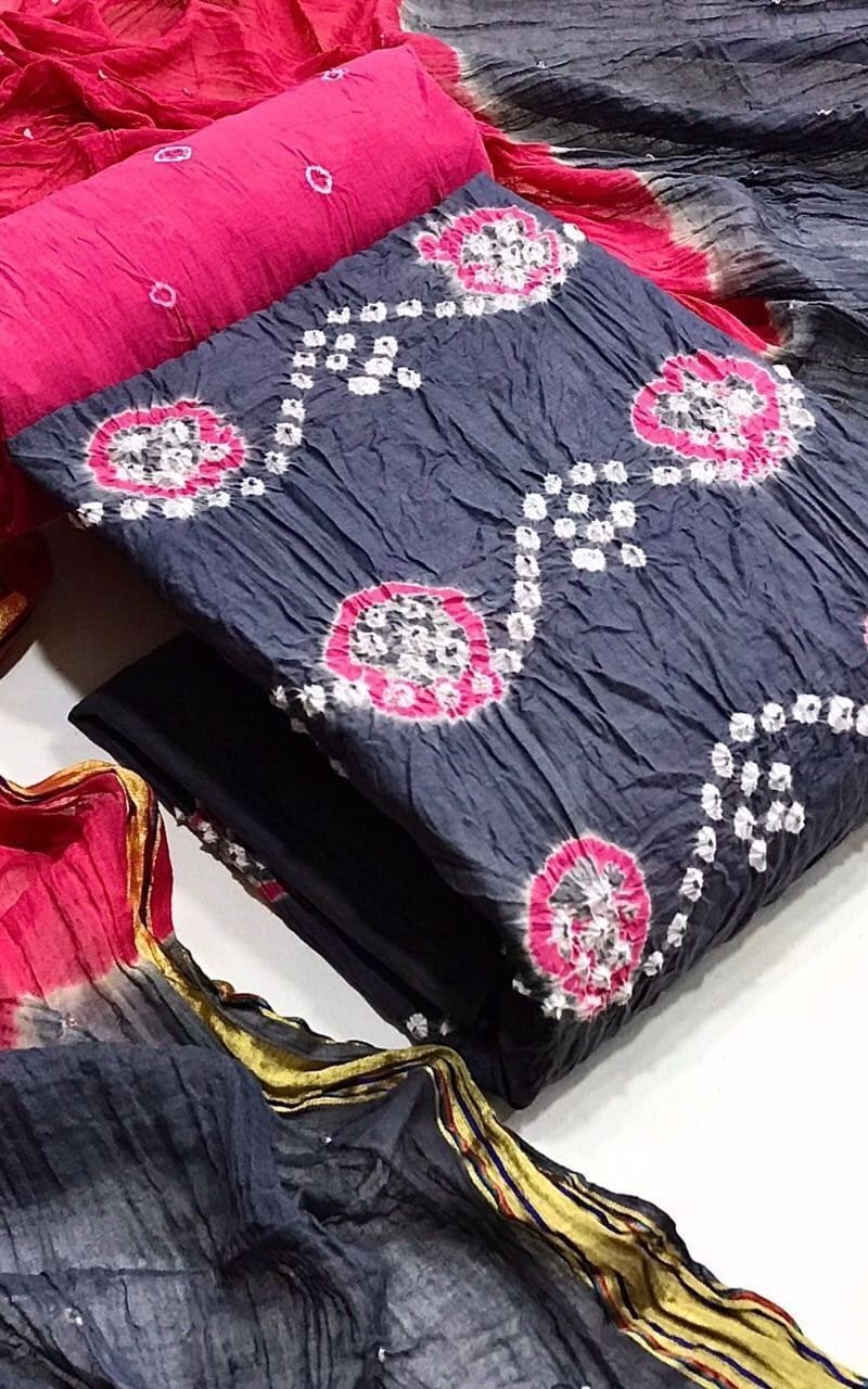 New Boutique Collection Bandhej Wholesale Cotton Dress Material