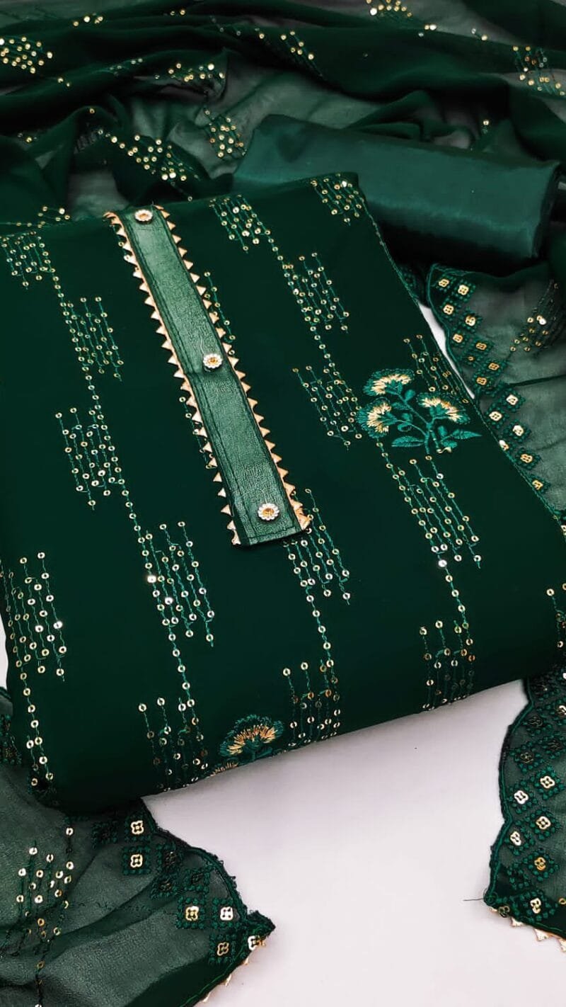 New Georgette with Embroidery work Wholesale Dress Material