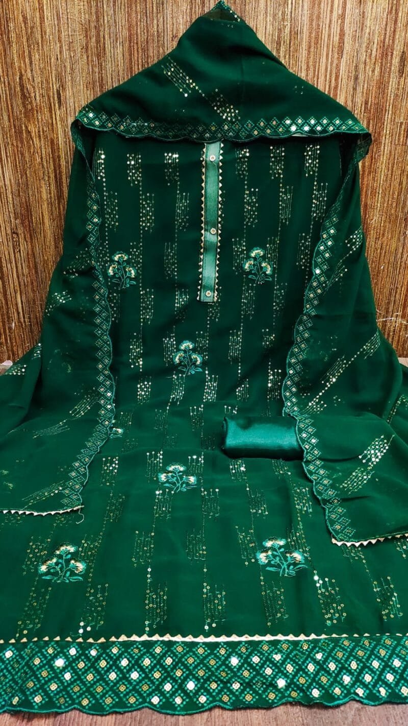 New Georgette with Embroidery work Wholesale Dress Material