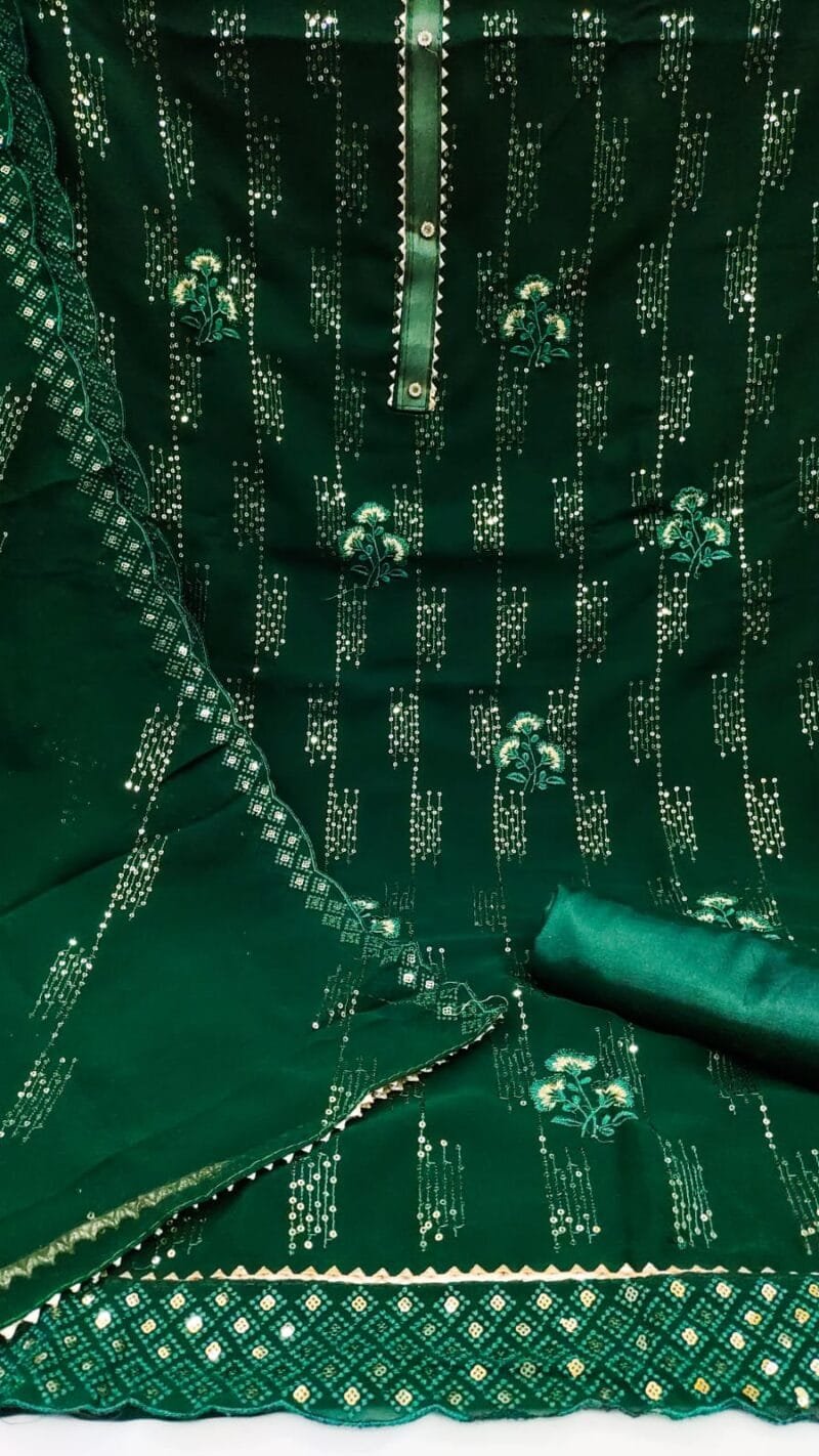 New Georgette with Embroidery work Wholesale Dress Material