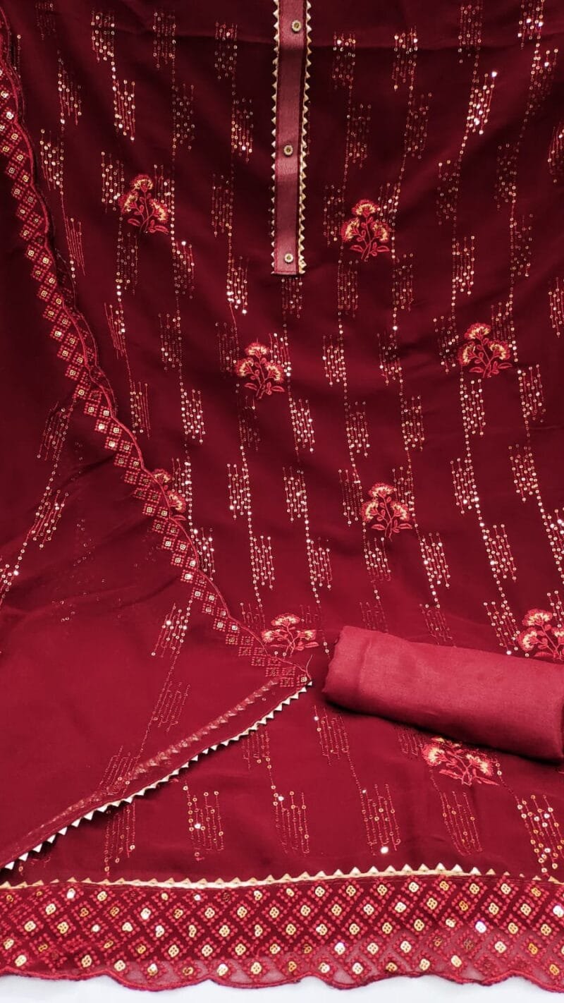 New Georgette with Embroidery work Wholesale Dress Material