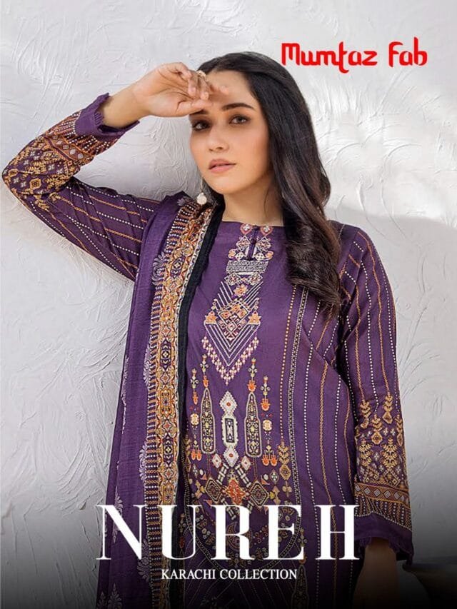 Nureh Mumtaz Fab Pakistani Karachi Wholesale Cotton Dress Material