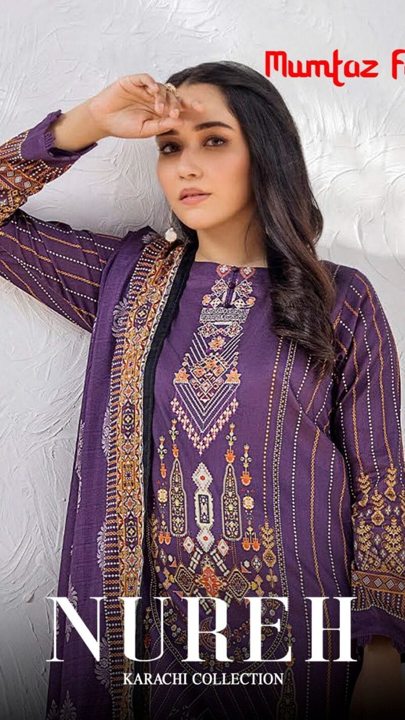 Nureh Mumtaz Fab Pakistani Karachi Wholesale Cotton Dress Material