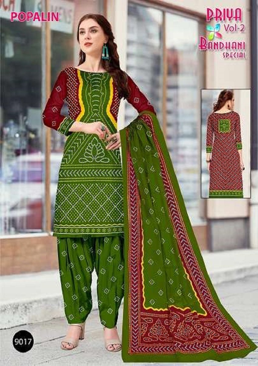 New Pure Cotton Bandhani Dress Material - Bandhani Dress Material -  SareesWala.com