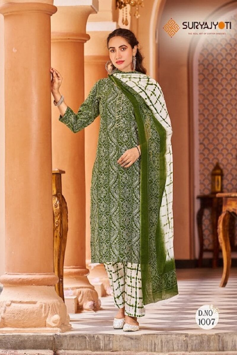 Suryajyoti Bandhani Lehariya Special Vol 3 Wholesale Cotton Dress Material