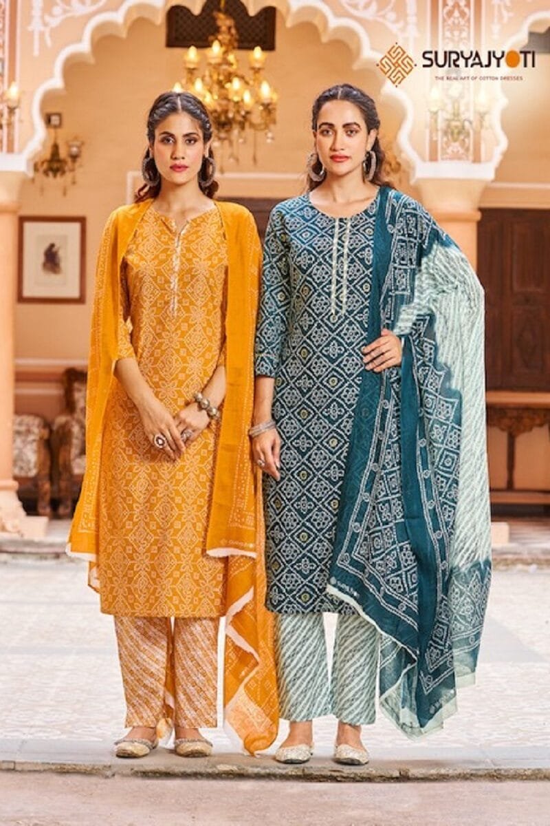 Suryajyoti Bandhani Lehariya Special Vol 3 Wholesale Cotton Dress Material