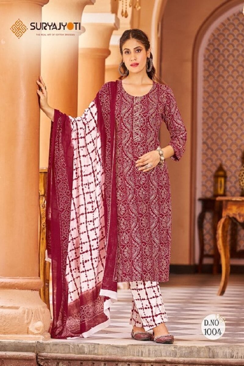 Suryajyoti Bandhani Lehariya Special Vol 3 Wholesale Cotton Dress Material