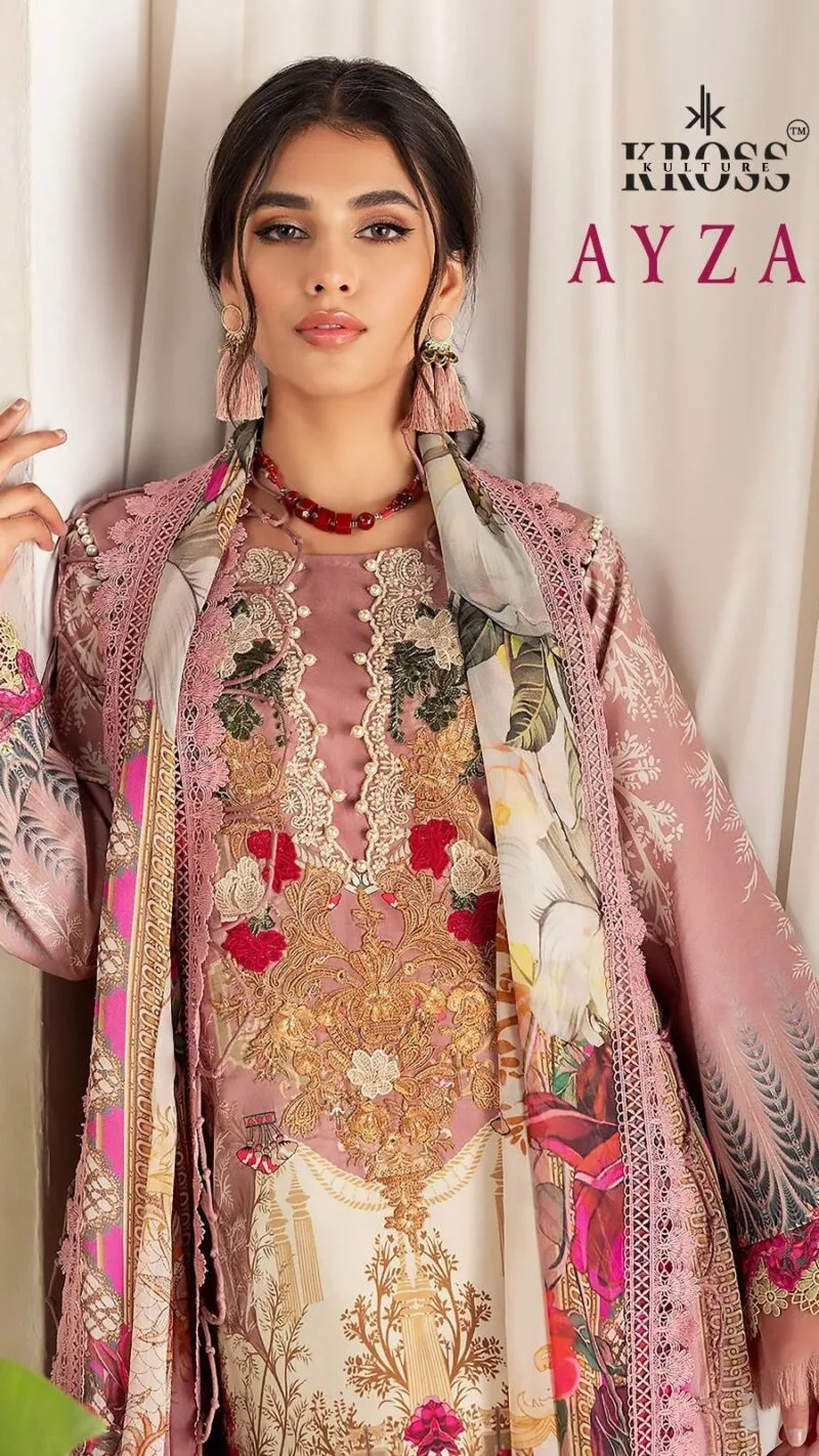 AYZEL KROSS Pure Cotton Print With Exclusive Patch Embroidery Pakistani Suits