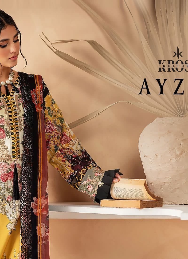 AYZEL KROSS Pure Cotton Print With Exclusive Patch Embroidery Pakistani Suits