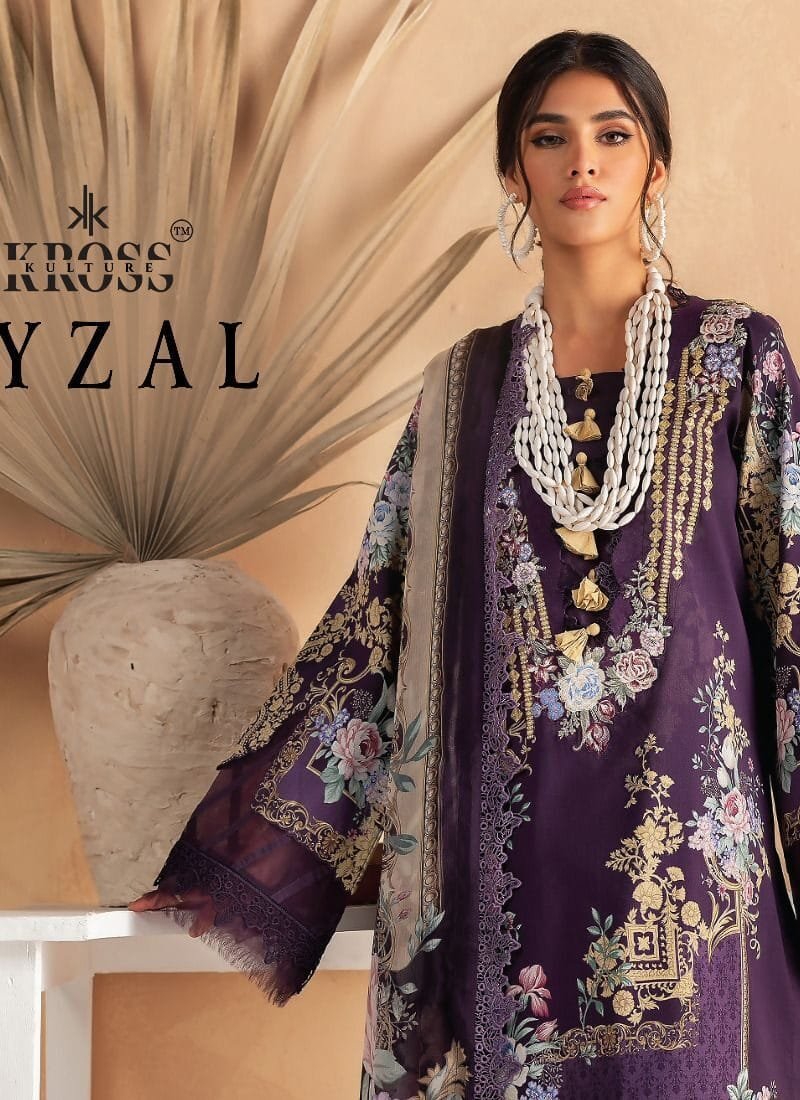 AYZEL KROSS Pure Cotton Print With Exclusive Patch Embroidery Pakistani Suits