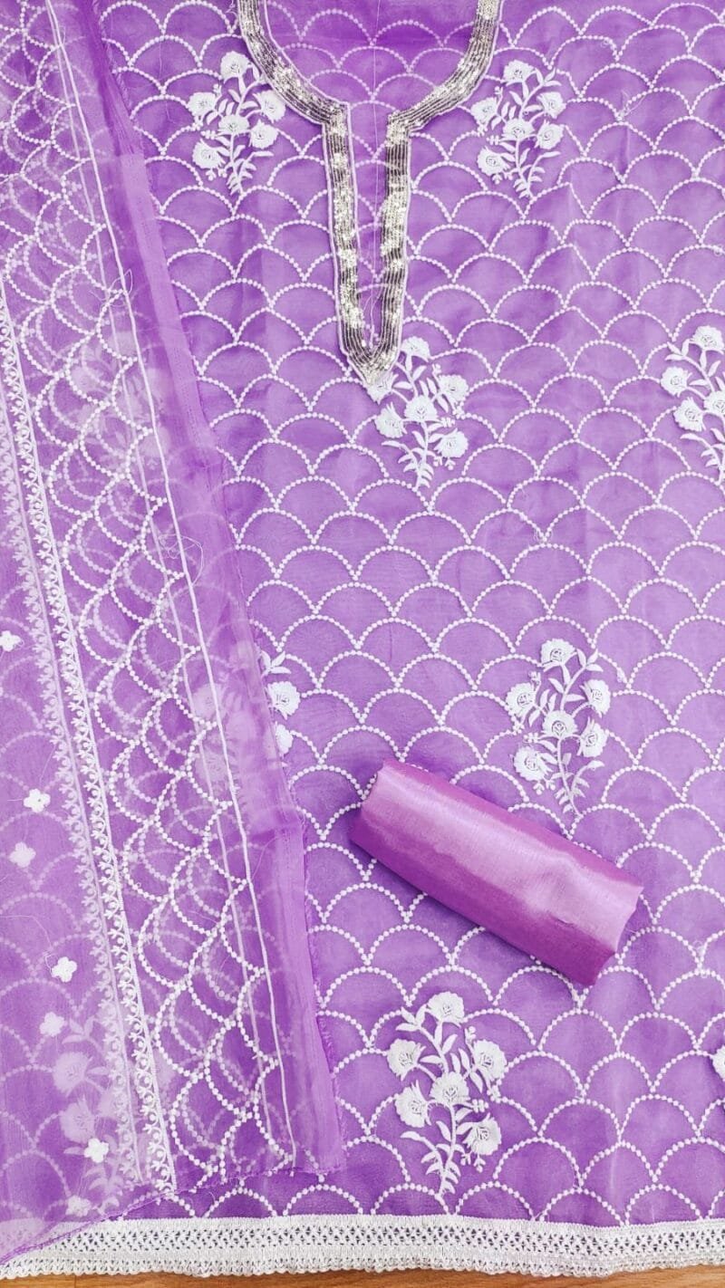 Buy Organza Exclusive Dress Material Suit For Women