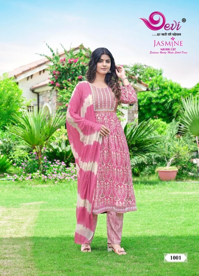 Devi Jasmine Naira Cut Kurti Pant with Dupatta