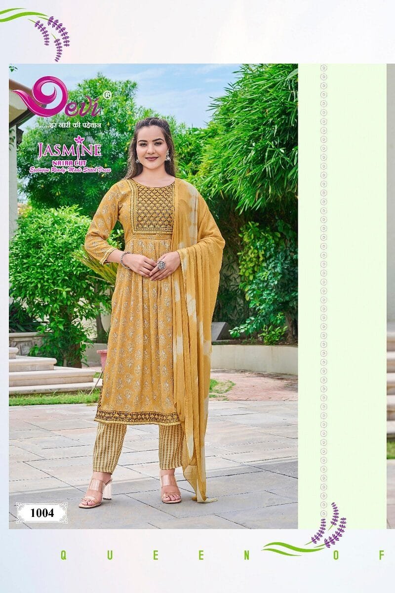 Devi Jasmine Naira Cut Kurti Pant with Dupatta