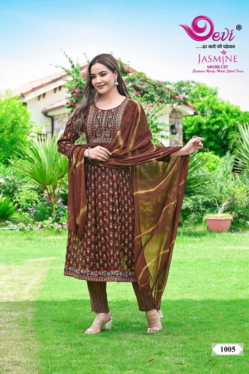 Devi Jasmine Naira Cut Kurti Pant with Dupatta